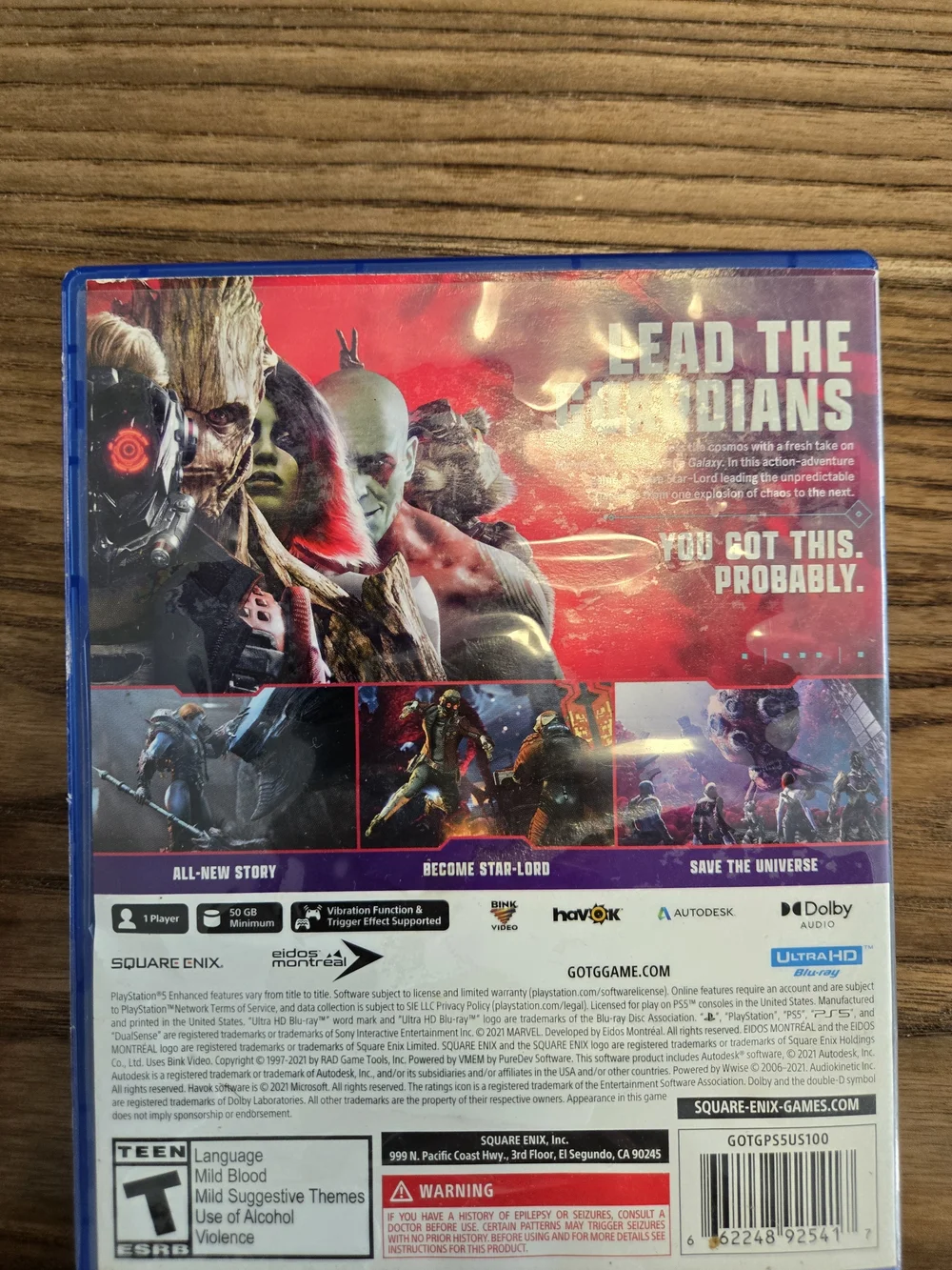 Sony PS5 Marvel Guardians of the Galaxy Playstation Action Video Game Star Lord
